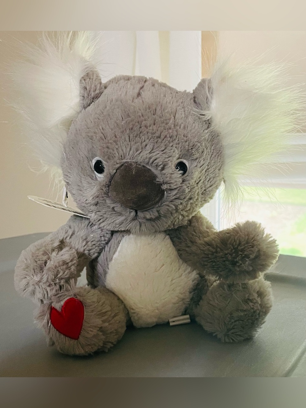 Hallmark 10" Gray White Koala Bear Valentine Heart Soft Plush Stuffed Animal Toy